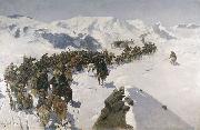 Franz Roubaud Count Argutinsky crossing the Caucasian range Germany oil painting artist